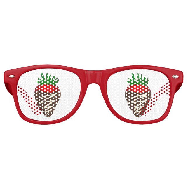 Lunettes De Fête Retro Fraise de chocolat Saint Valentin Shades (Devant)