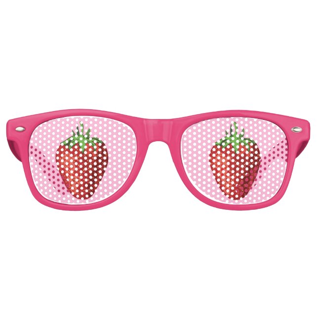 Lunettes De Fête Retro Fraise Eyes Funky Rose Fruit Tons (Devant)