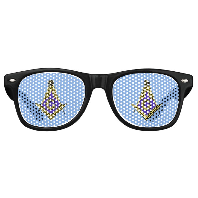 Lunettes De Fête Retro Freemason (bleu) (Devant)