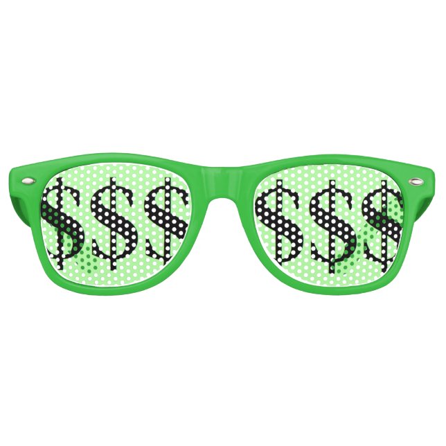 Lunettes De Fête Retro Fun Green Dollar Signale Party (Devant)
