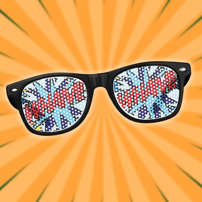 Lunettes De Fête Retro Fun Moderne Bande Dessinée WHAM (Fun Modern Comic Book WHAM Retro Sunglasses)