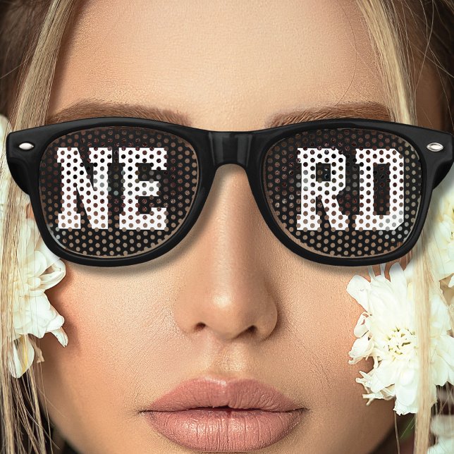 Lunettes De Fête Retro Geek Nerd noir Loner (black nerd retro sunglasses)