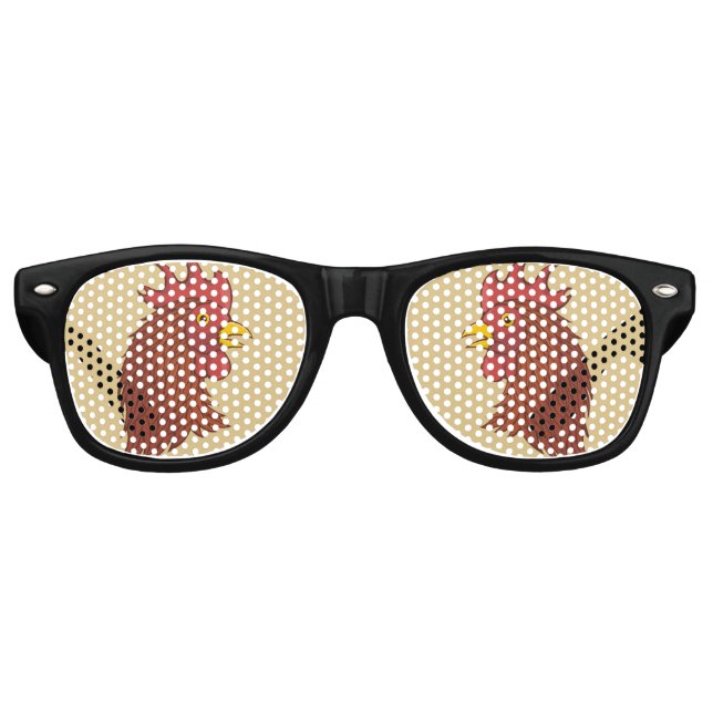 Lunettes De Fête Retro Head des Rooster (Devant)