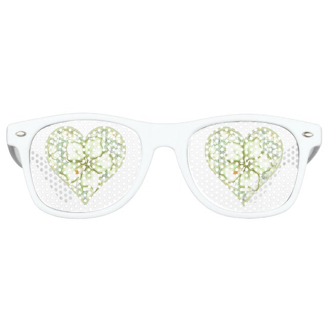 Lunettes De Fête Retro Hibiscus & dentelle BLANC (Devant)