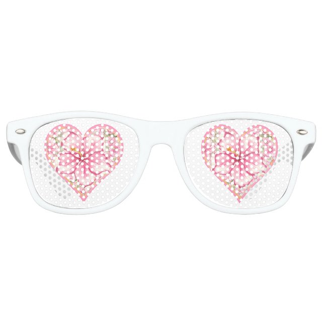 Lunettes De Fête Retro Hibiscus & dentelle PINK (Devant)