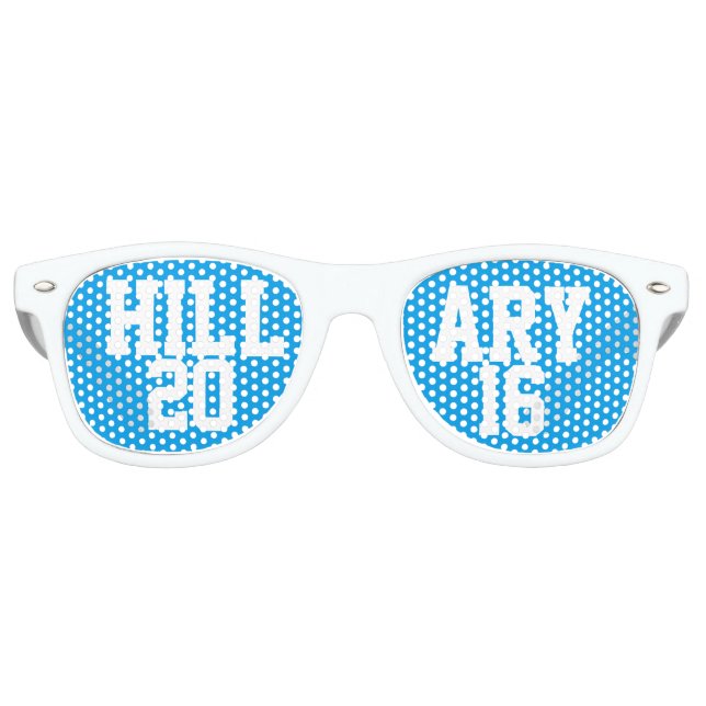 Lunettes De Fête Retro Hillary 2016 Bleu tendance (Devant)