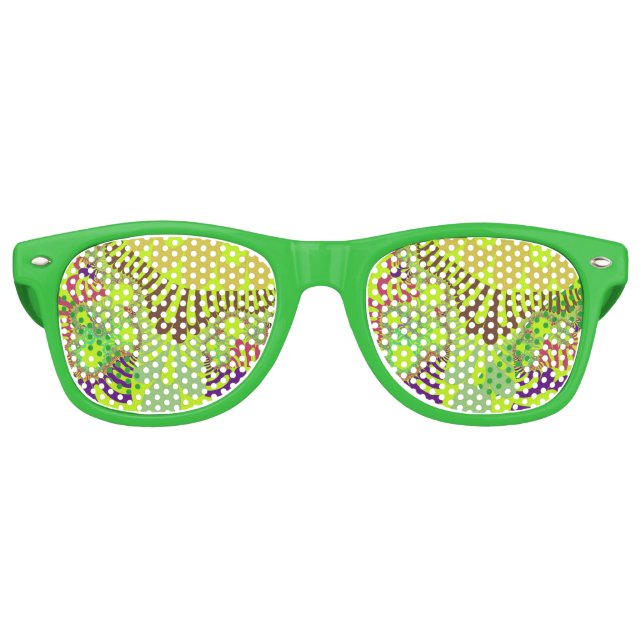 Lunettes De Fête Retro Humeur jaune et violet (Devant)
