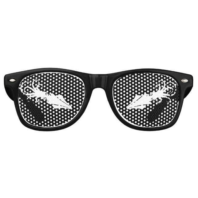 Lunettes De Fête Retro Icône de calmar blanc (Devant)