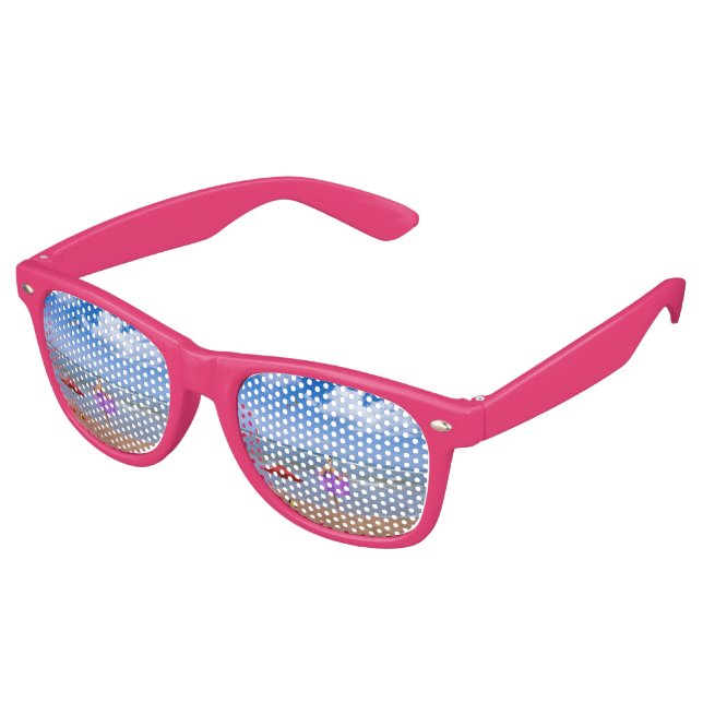 Lunettes De Fête Retro Image de la plage tropicale Têtes d'Adultes (Angulaire)