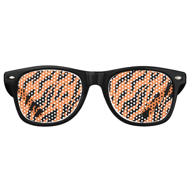 Lunettes De Fête Retro Impression Motif de tigre (Devant)