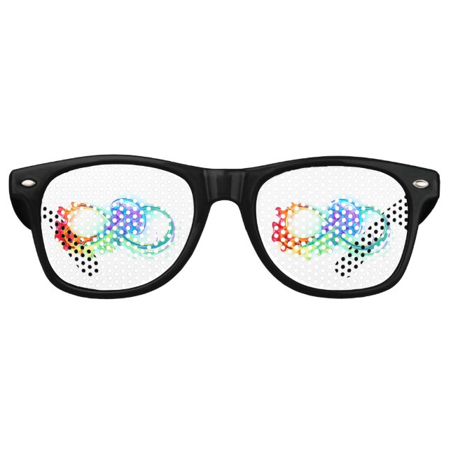 Lunettes De Fête Retro Infinity avec Rainbow Jellyfish (Devant)