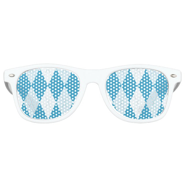 Lunettes De Fête Retro Jacquard bleu Peacock Petite forme diamant (Devant)