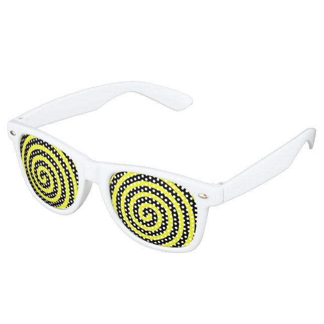 Lunettes De Fête Retro Jaune hypnotisé (Angulaire)
