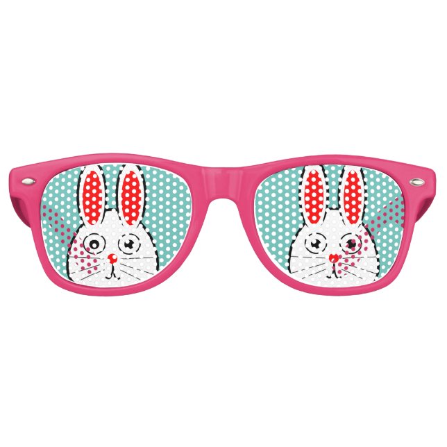 Lunettes De Fête Retro Joli lapin de Pâques (Devant)
