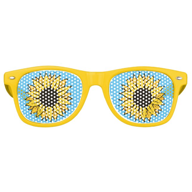 Lunettes De Fête Retro Joli Tournesol Yellow Flower Retro (Devant)