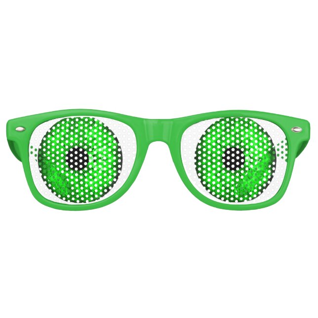 Lunettes De Fête Retro Jour de la Saint Patrick Leprechaun Yeux Vert Sain (Devant)