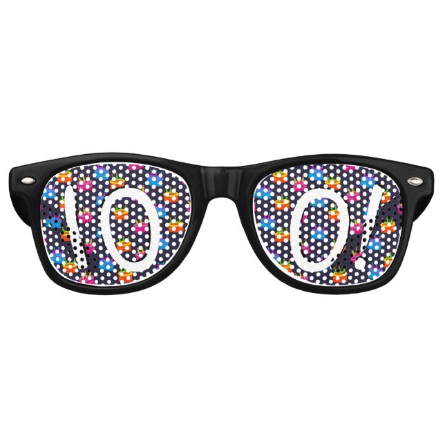 Lunettes De Fête Retro Joyeux 100e anniversaire (Devant)