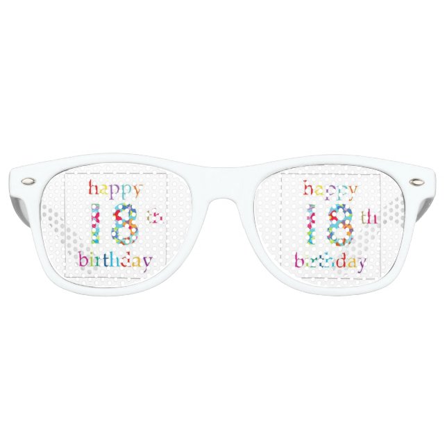 Lunettes De Fête Retro Joyeux 18ème anniversaire (Devant)