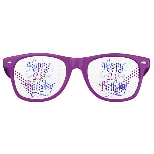 Lunettes De Fête Retro joyeux 21e anniversaire (Devant)