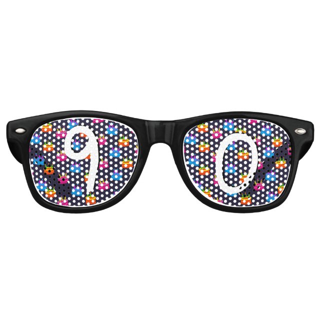 Lunettes De Fête Retro Joyeux 90ème anniversaire (Devant)