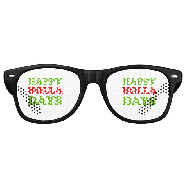 Lunettes De Fête Retro Joyeux Holla Days — Humour de vacances (Devant)