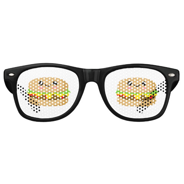 Lunettes De Fête Retro Kawaii Burger (Devant)