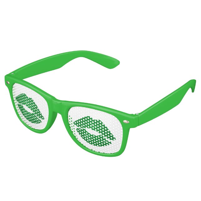 Lunettes De Fête Retro Kiss Me Je suis Irlandais Fun Green St Patrick's D (Angulaire)