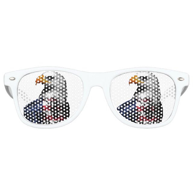 Lunettes De Fête Retro L'aigle à tête blanche américain enveloppé dans le (Devant)