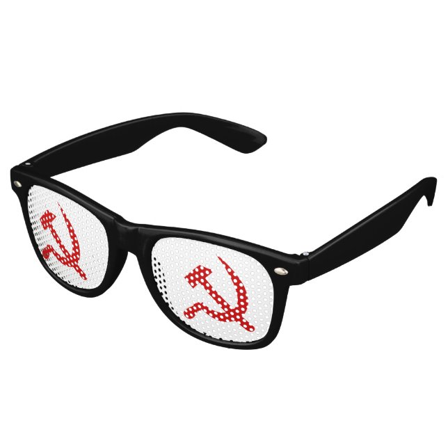 Lunettes De Fête Retro Le communisme rouge marteau et faucille symbole (Angulaire)