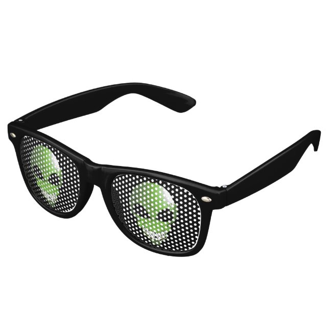 Lunettes De Fête Retro Les couleurs du parti rétro alien vert (Angulaire)