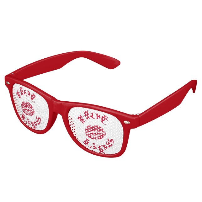 Lunettes De Fête Retro Lèvres Chaudes, Lèvres Rouges (Angulaire)