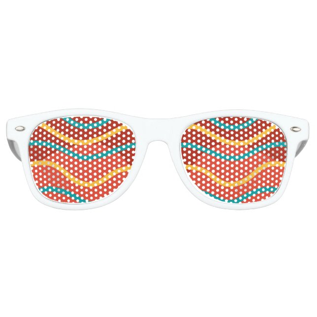 Lunettes De Fête Retro Lignes courbes cool (Devant)