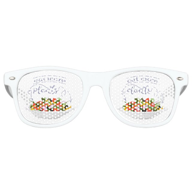 Lunettes De Fête Retro Mangez plus de plantes frais motivation salade let (Devant)