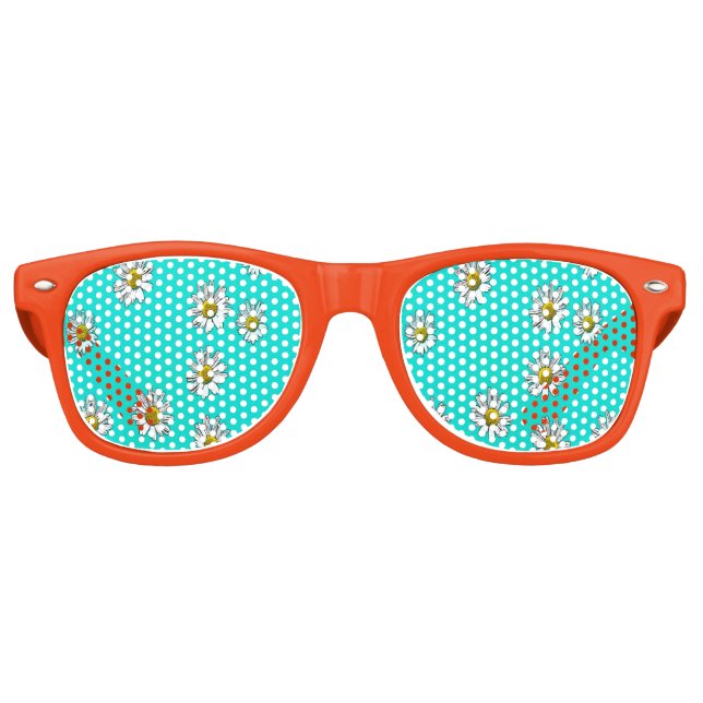Lunettes De Fête Retro Marguerites dessinées (Devant)