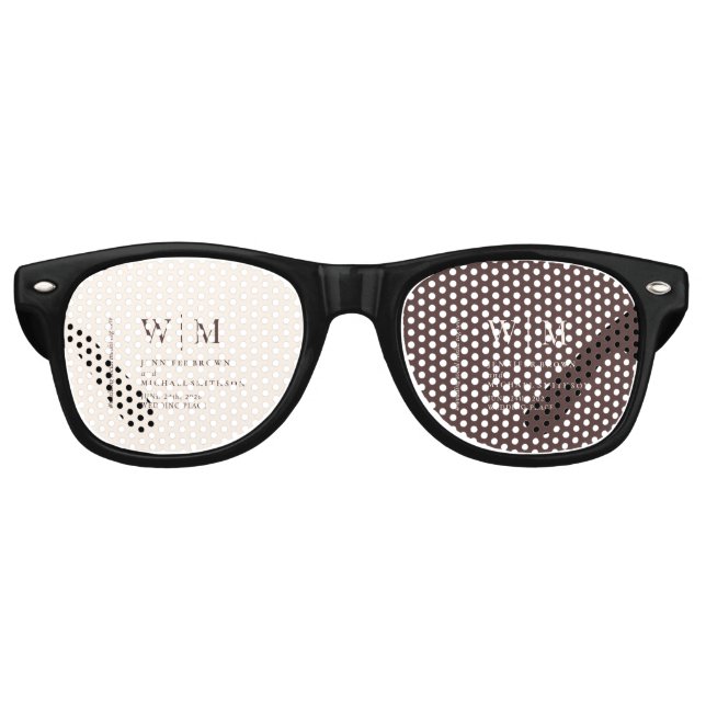Lunettes De Fête Retro Mariage amusant formel marron chocolat double beig (Devant)