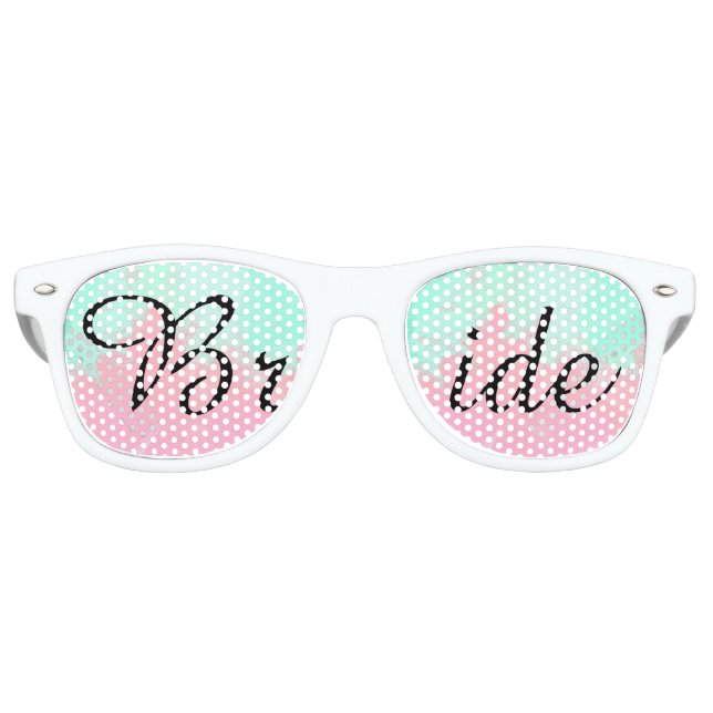 Lunettes De Fête Retro Mariage d'aquarelle Turquoise rose d'été Bride (Devant)