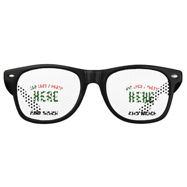 LUNETTES DE FÊTE RETRO MARQUE BLANCHE MODERNE ET PERSONNALISABLE VÉRIFIÉE (Devant)