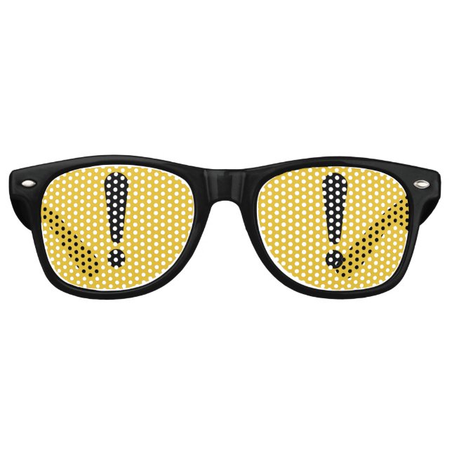 Lunettes De Fête Retro Marque d'exclamation d'avertissement générique (Devant)