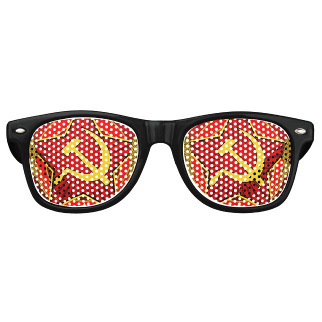 Lunettes De Fête Retro Marteau et faucille soviétiques (Devant)