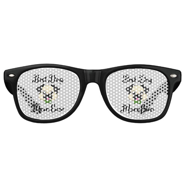 Lunettes De Fête Retro Meilleure maman de chien jamais (Devant)