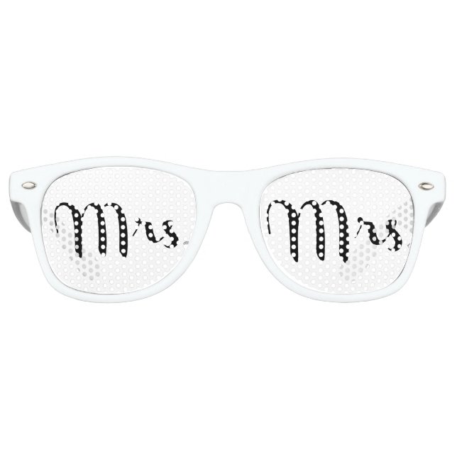 Lunettes De Fête Retro Mme Black sur White (Devant)