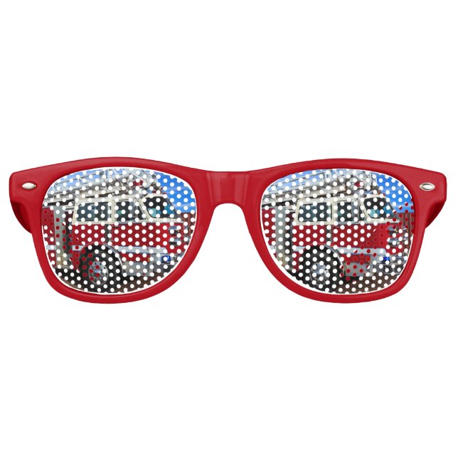 Lunettes De Fête Retro Moteur d'incendie rouge (Devant)