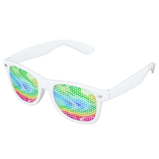 Lunettes De Fête Retro Motif arc-en-ciel ondulé (Angulaire)