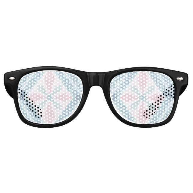 Lunettes De Fête Retro motif bleu en forme de diamant (Devant)