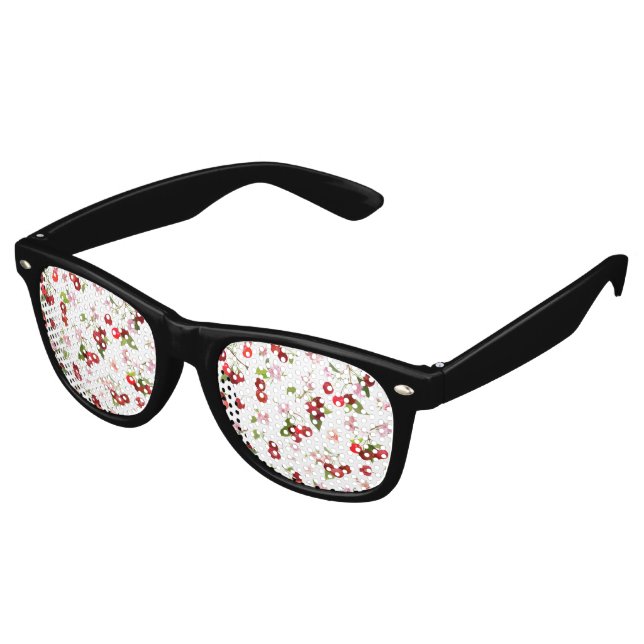 Lunettes De Fête Retro Motif Cerise 1 (Angulaire)