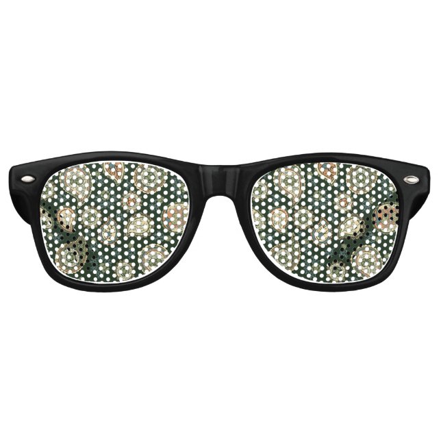 Lunettes De Fête Retro Motif Cypress Paisley (Devant)