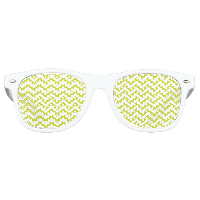 Lunettes De Fête Retro Motif de bande vert Chevron (Devant)