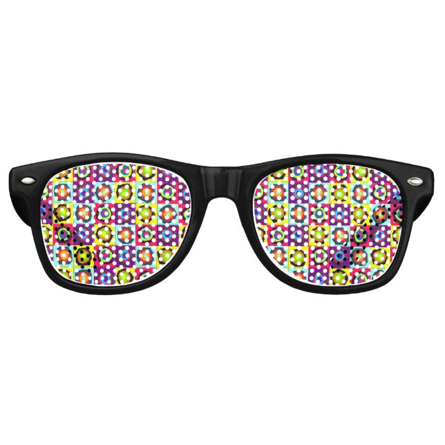 Lunettes De Fête Retro motif de cercles  (Devant)