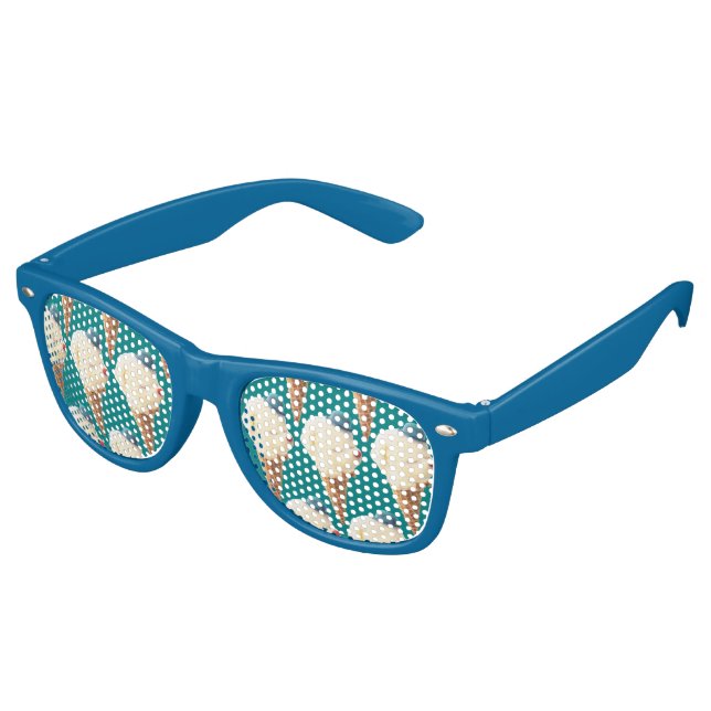 Lunettes De Fête Retro Motif de chiot à crème glacée (Angulaire)