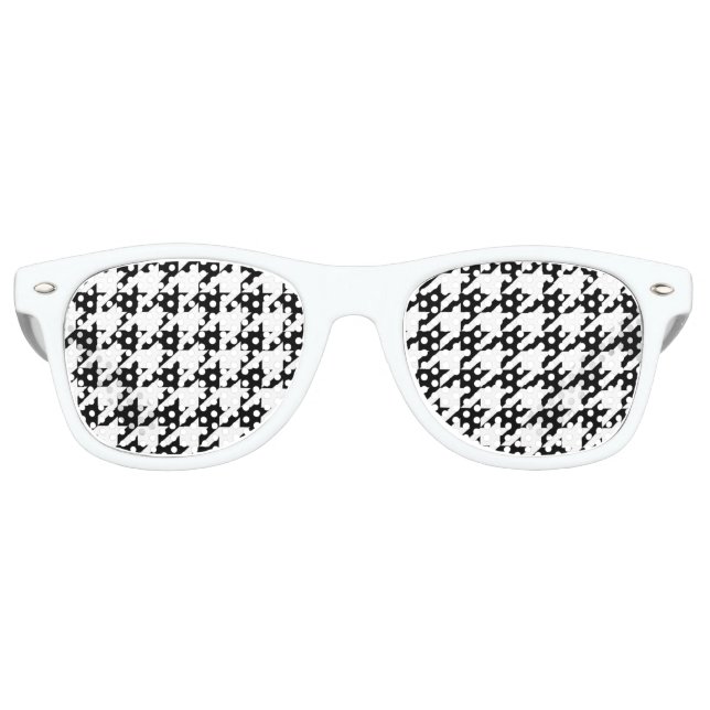 Lunettes De Fête Retro motif de fond blanc et noir géométrique chic (Devant)